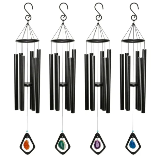 Alpine Black Metal 30 in. H Wind Chime (Pack of 4).