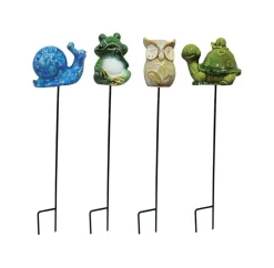 Alpine Corporation Kll112abb 15" Ceramic Animal Garden Stakes Assorted Styles 12 Piece Display