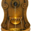 Alpine Corporation Tzl158 17 X 9 X 32 Wall Tiering Fountain With Led Lights