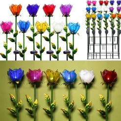 Alpine Glass Multi-color 33 in. H Tulip Petals Outdoor Garden Stake (Pack of 18)