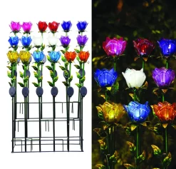 Alpine Glass Multi-color 33 in. H Tulip Petals Outdoor Garden Stake (Pack of 18)