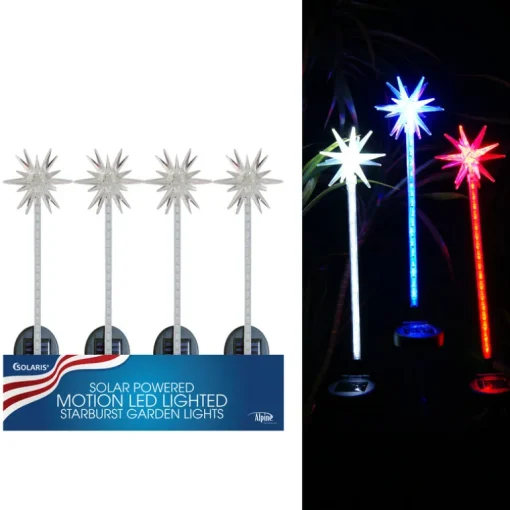 Alpine Glass Starburst 32 in. H Outdoor Stake (Pack of 20)