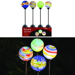 Alpine Glass/Metal Assorted 31 in. H Outdoor Garden Stake (Pack of 16)