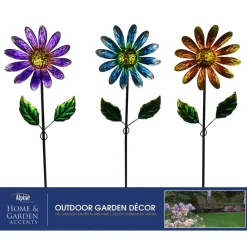 Alpine Metal Assorted 32 in. H Daisy Outdoor Garden Stake (Pack of 12)