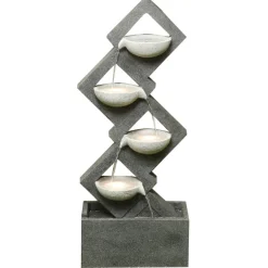 Alpine Polyresin Black/White 40 in. H Calming Zen Fountain
