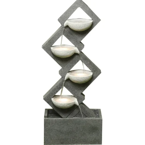 Alpine Polyresin Black/White 40 in. H Calming Zen Fountain