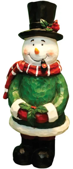 Alpine Santa/Snowman Statues Christmas Decoration Multicolored Polyresin (Pack of 8)