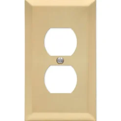 Amerelle 2 gang Stamped Steel Duplex Outlet Wall Plate 1 pk
