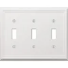 Amerelle 3 gang Stamped Steel Toggle Wall Plate 1 pk