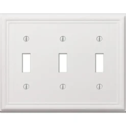 Amerelle 3 gang Stamped Steel Toggle Wall Plate 1 pk