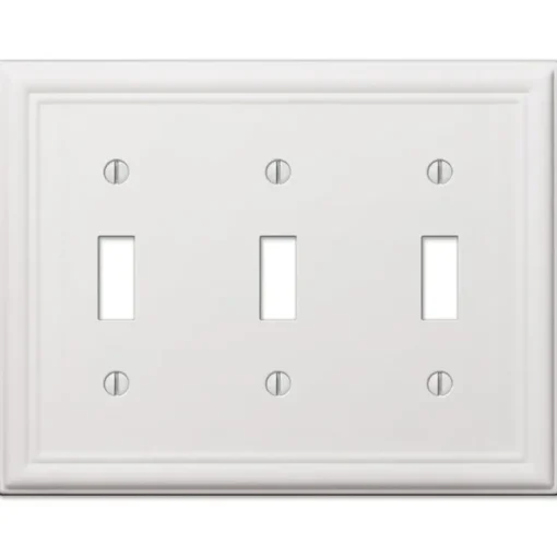 Amerelle 3 gang Stamped Steel Toggle Wall Plate 1 pk
