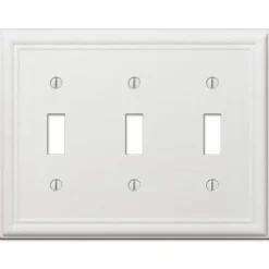 Amerelle 3 gang Stamped Steel Toggle Wall Plate 1 pk