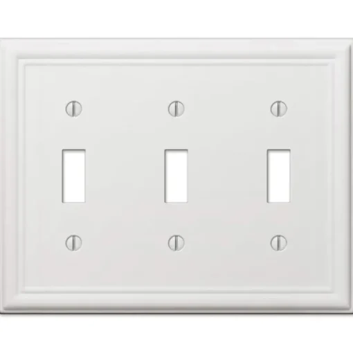Amerelle 3 gang Stamped Steel Toggle Wall Plate 1 pk