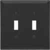 Amerelle Black 2 gang Stainless Steel Toggle Wall Plate 1 pk