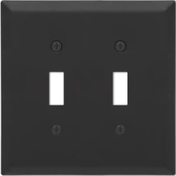 Amerelle Black 2 gang Stainless Steel Toggle Wall Plate 1 pk