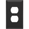 Amerelle Black 1 gang Stamped Steel Duplex Wall Plate 1 pk