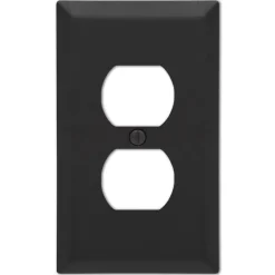 Amerelle Black 1 gang Stamped Steel Duplex Wall Plate 1 pk