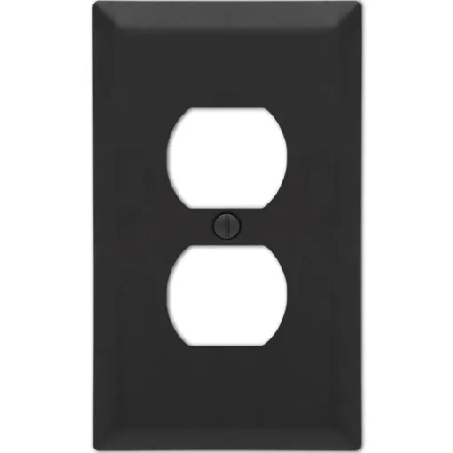 Amerelle Black 1 gang Stamped Steel Duplex Wall Plate 1 pk