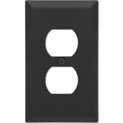 Amerelle Black 1 gang Stamped Steel Duplex Wall Plate 1 pk