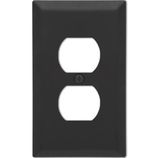 Amerelle Black 1 gang Stamped Steel Duplex Wall Plate 1 pk