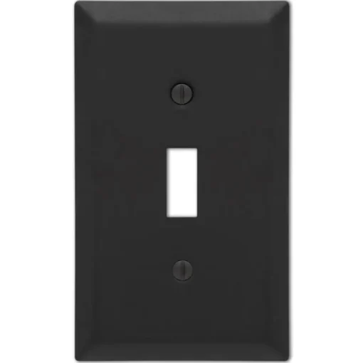Amerelle Black 1 gang Stamped Steel Toggle Wall Plate 1 pk