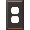 Amerelle Century Aged Bronze 1 gang Stamped Steel Duplex Wall Plate 1 pk