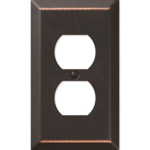 Amerelle Century Aged Bronze 1 gang Stamped Steel Duplex Wall Plate 1 pk
