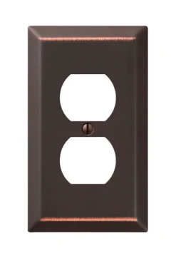 Amerelle Century Aged Bronze 1 gang Stamped Steel Duplex Wall Plate 1 pk