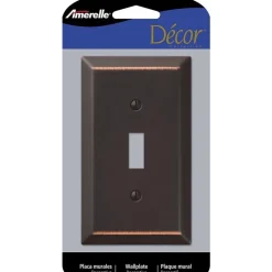 Amerelle Century Aged Bronze 1 gang Stamped Steel Toggle Wall Plate 1 pk