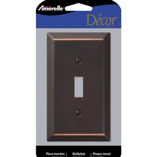 Amerelle Century Aged Bronze 1 gang Stamped Steel Toggle Wall Plate 1 pk