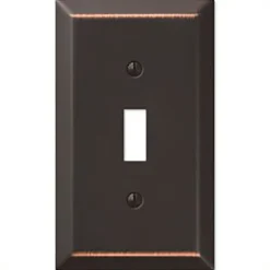 Amerelle Century Aged Bronze 1 gang Stamped Steel Toggle Wall Plate 1 pk