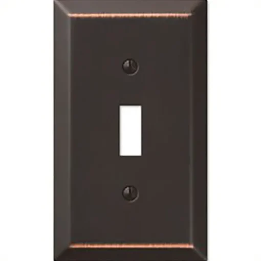 Amerelle Century Aged Bronze 1 gang Stamped Steel Toggle Wall Plate 1 pk