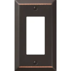 Amerelle Century Aged Bronze 1 gang Stamped Steel Decorator Wall Plate 1 pk