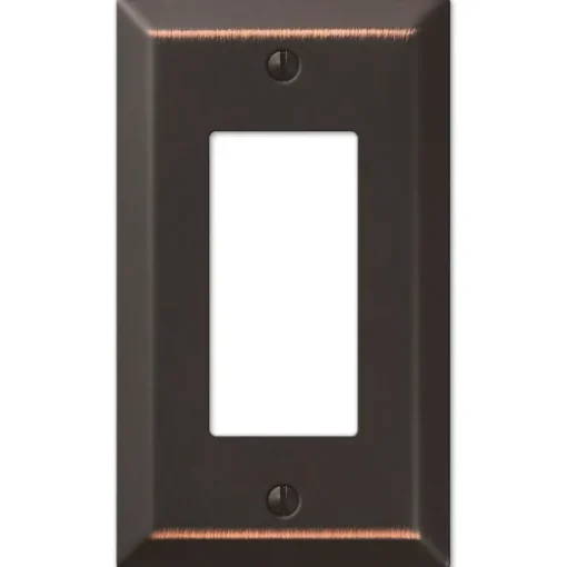 Amerelle Century Aged Bronze 1 gang Stamped Steel Decorator Wall Plate 1 pk