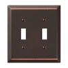 Amerelle Century Antique Bronze 2 gang Stamped Steel Toggle Wall Plate 1 pk