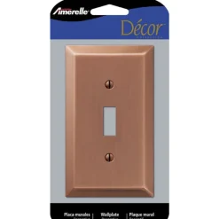 Amerelle Century Antique Copper 1 gang Stamped Steel Toggle Wall Plate 1 pk