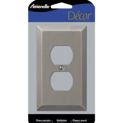 Amerelle Century Antique Nickel 1 gang Stamped Steel Duplex Wall Plate 1 pk