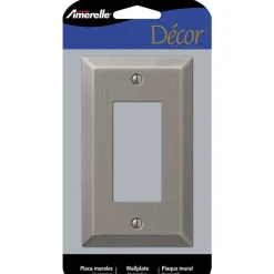 Amerelle Century Antique Nickel 1 gang Stamped Steel Decorator Wall Plate 1 pk