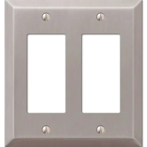 Amerelle Century Brushed Nickel 2 gang Stamped Steel Decorator Wall Plate 1 pk