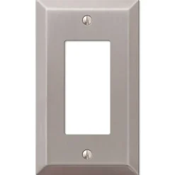 Amerelle Century Brushed Nickel 1 gang Stamped Steel Decorator Wall Plate 1 pk