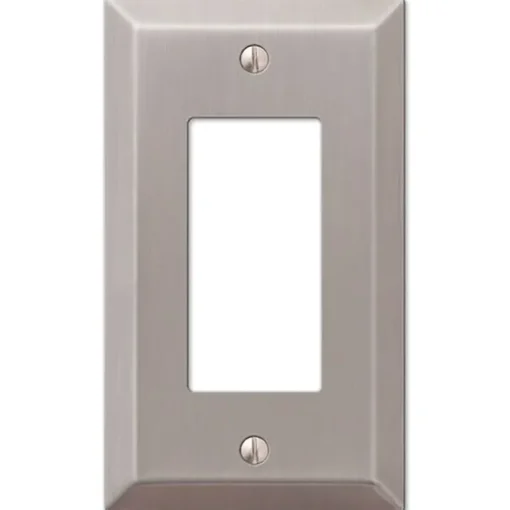 Amerelle Century Brushed Nickel 1 gang Stamped Steel Decorator Wall Plate 1 pk