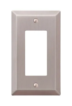 Amerelle Century Brushed Nickel 1 gang Stamped Steel Decorator Wall Plate 1 pk
