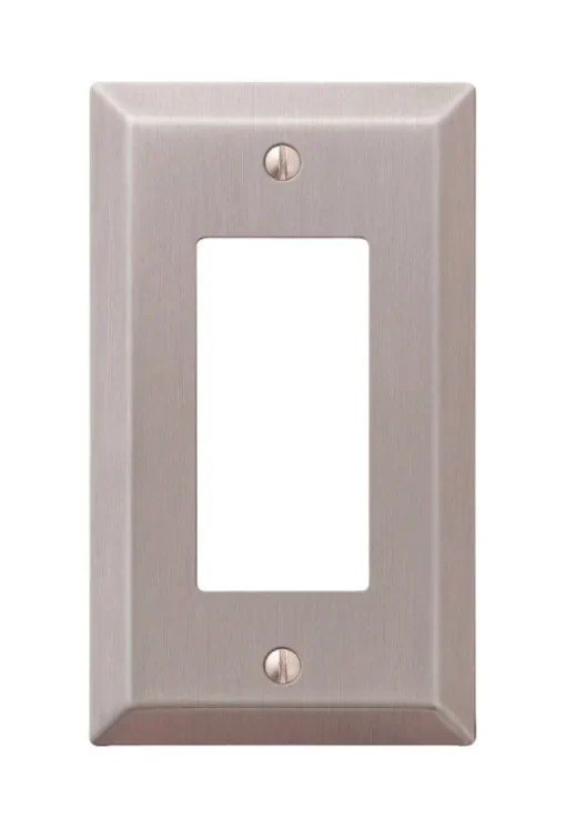 Amerelle Century Brushed Nickel 1 gang Stamped Steel Decorator Wall Plate 1 pk