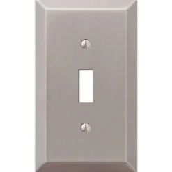 Amerelle Century Brushed Nickel 1 gang Stamped Steel Toggle Wall Plate 1 pk