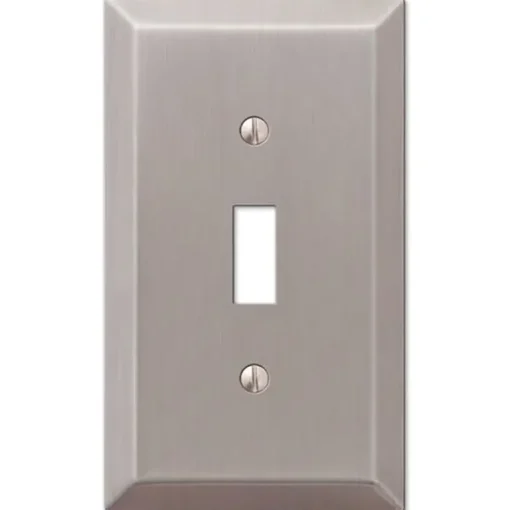 Amerelle Century Brushed Nickel 1 gang Stamped Steel Toggle Wall Plate 1 pk