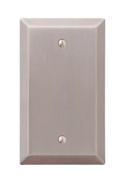 Amerelle Century Brushed Nickel 1 gang Stamped Steel Blank Wall Plate 1 pk