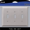 Amerelle Century Brushed Nickel 3 gang Stamped Steel Toggle Wall Plate 1 pk