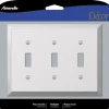 Amerelle Century Polished Chrome 3 gang Stamped Steel Toggle Wall Plate 1 pk