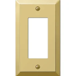 Amerelle Century Polished Brass 1 gang Stamped Steel Decorator Wall Plate 1 pk