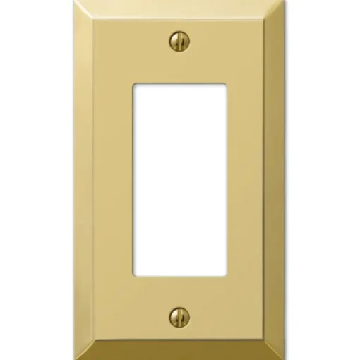 Amerelle Century Polished Brass 1 gang Stamped Steel Decorator Wall Plate 1 pk